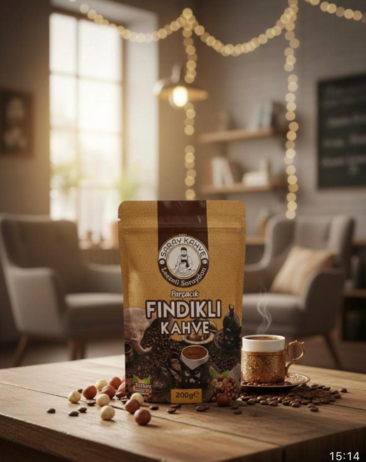 Saray Kahve Parçacık Fındıklı Kahve